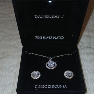 Danecraft Silver Plated Cubic Zirconia Jewelry Set